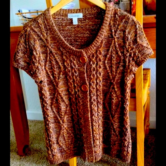 Short sleeve cotton Sweater / Dress Barn Ex Cond - Picture 2 of 3